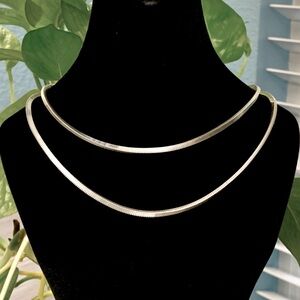 Sterling Silver 28” Rectangular Omega Chain Necklace